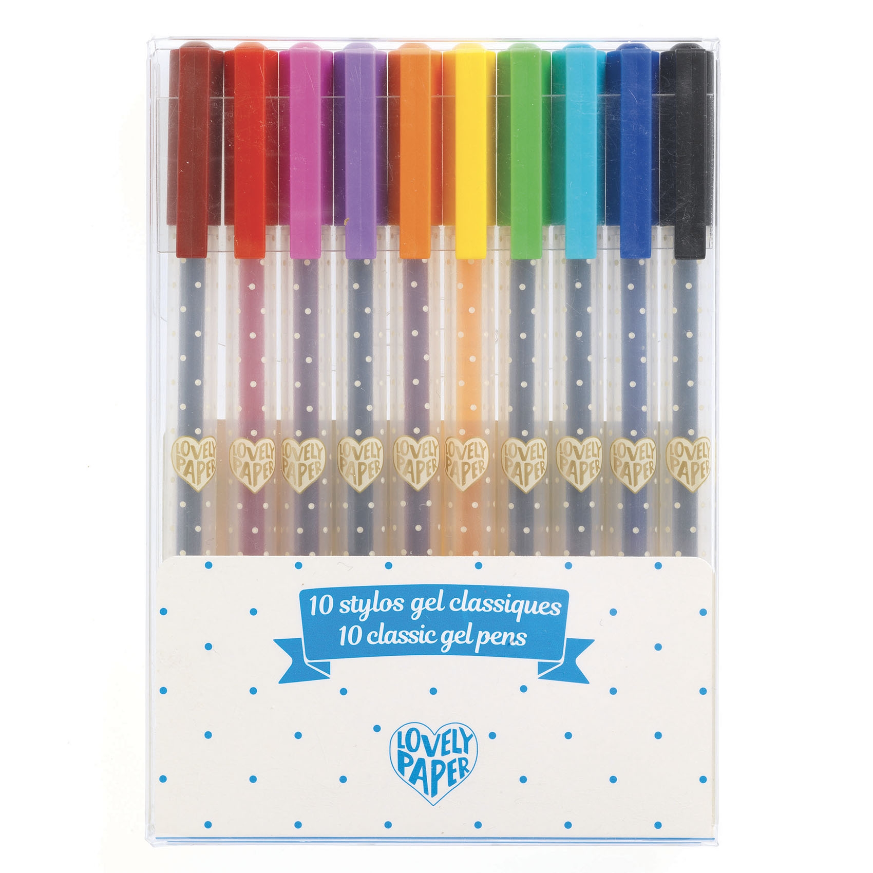 10 klasszikus színű gél toll készlet - 10 stylos gel classiques - 0