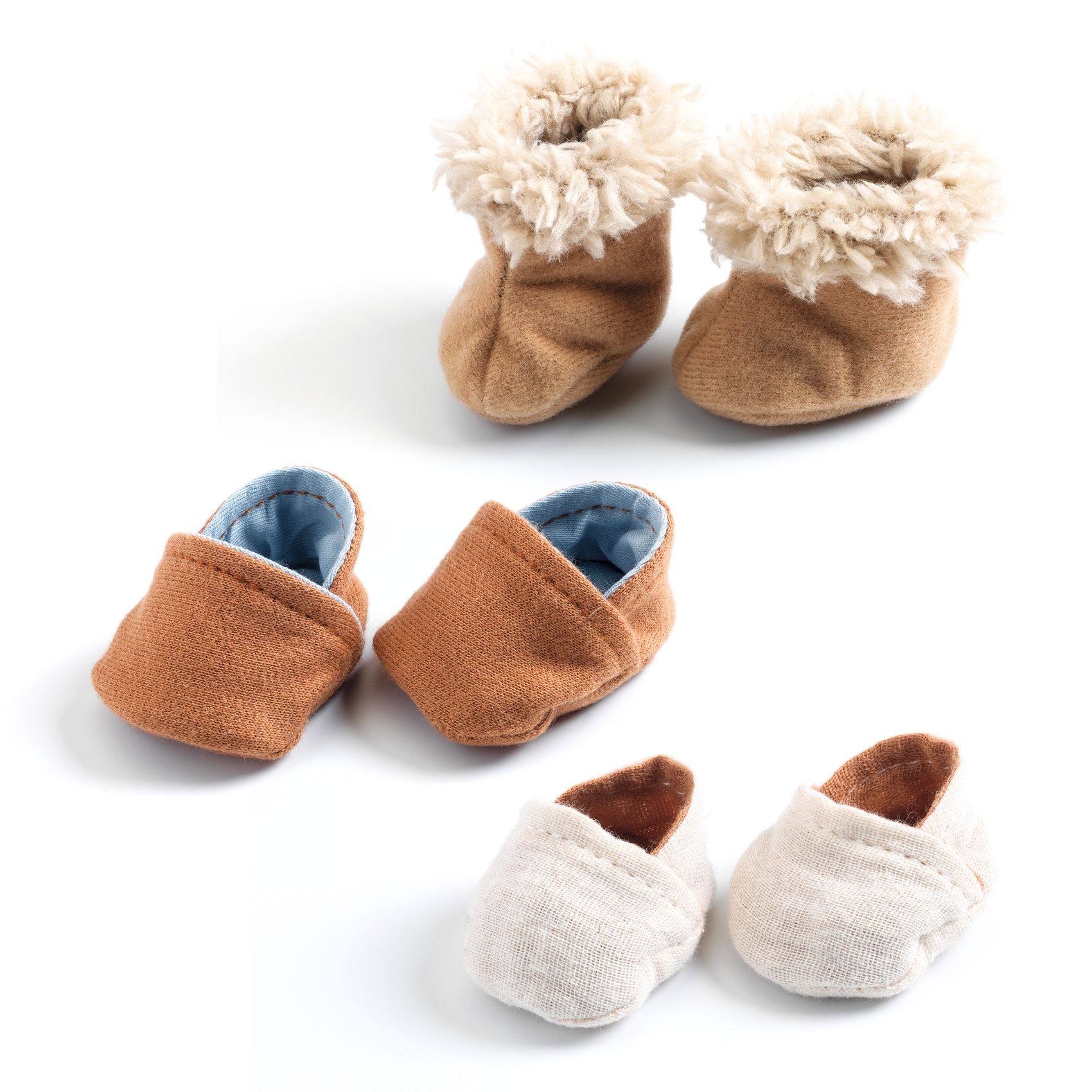 Játékbaba cipő - 3 pár cipőcske - 3 pairs of slippers - 0