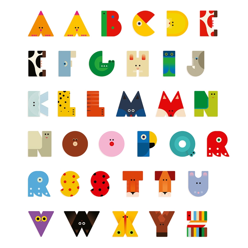 Állatdekor betű - A - Graphic animal letter - 3