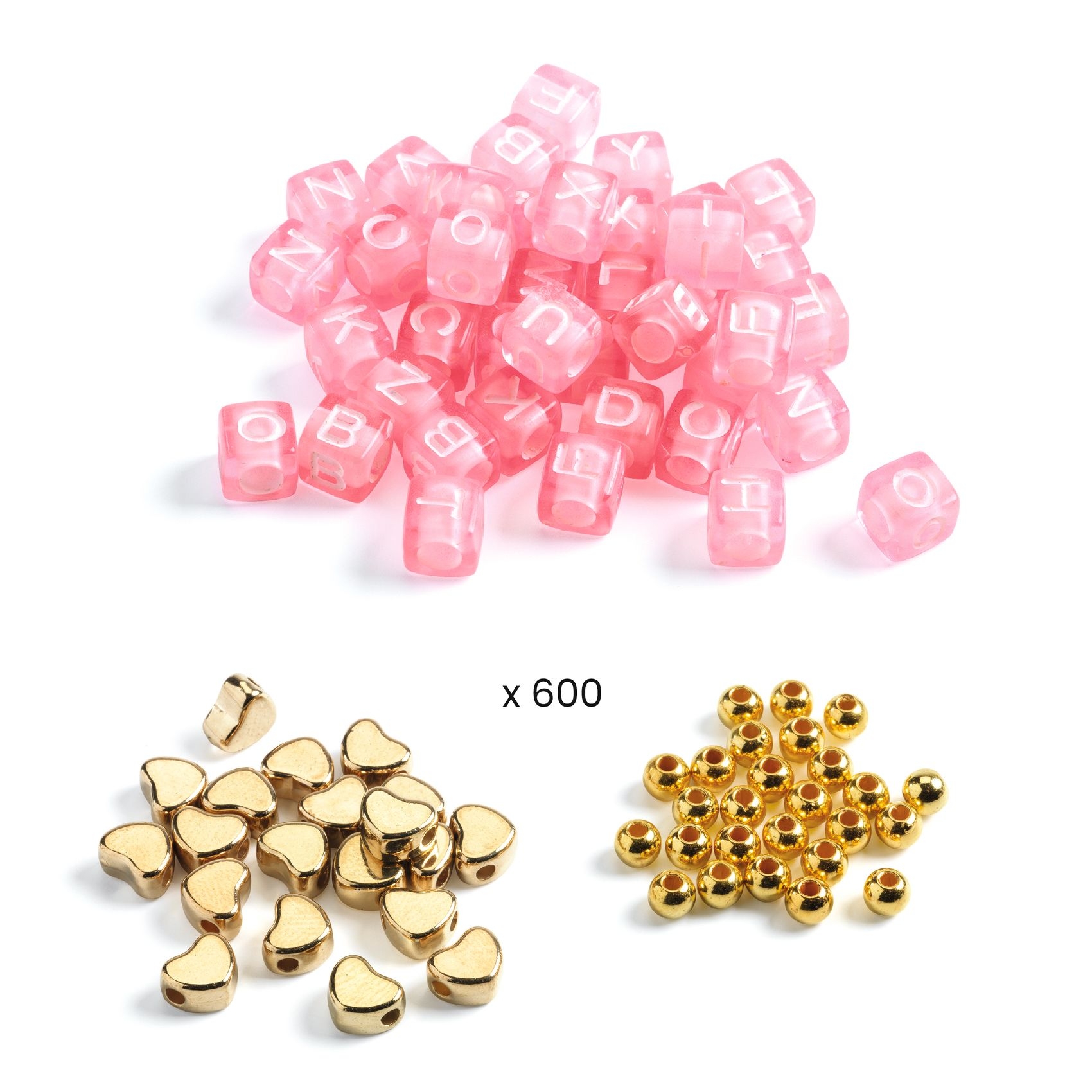Ékszerkészítő készlet - Betű gyöngyök, arany - Alphabet beads, Gold - 1