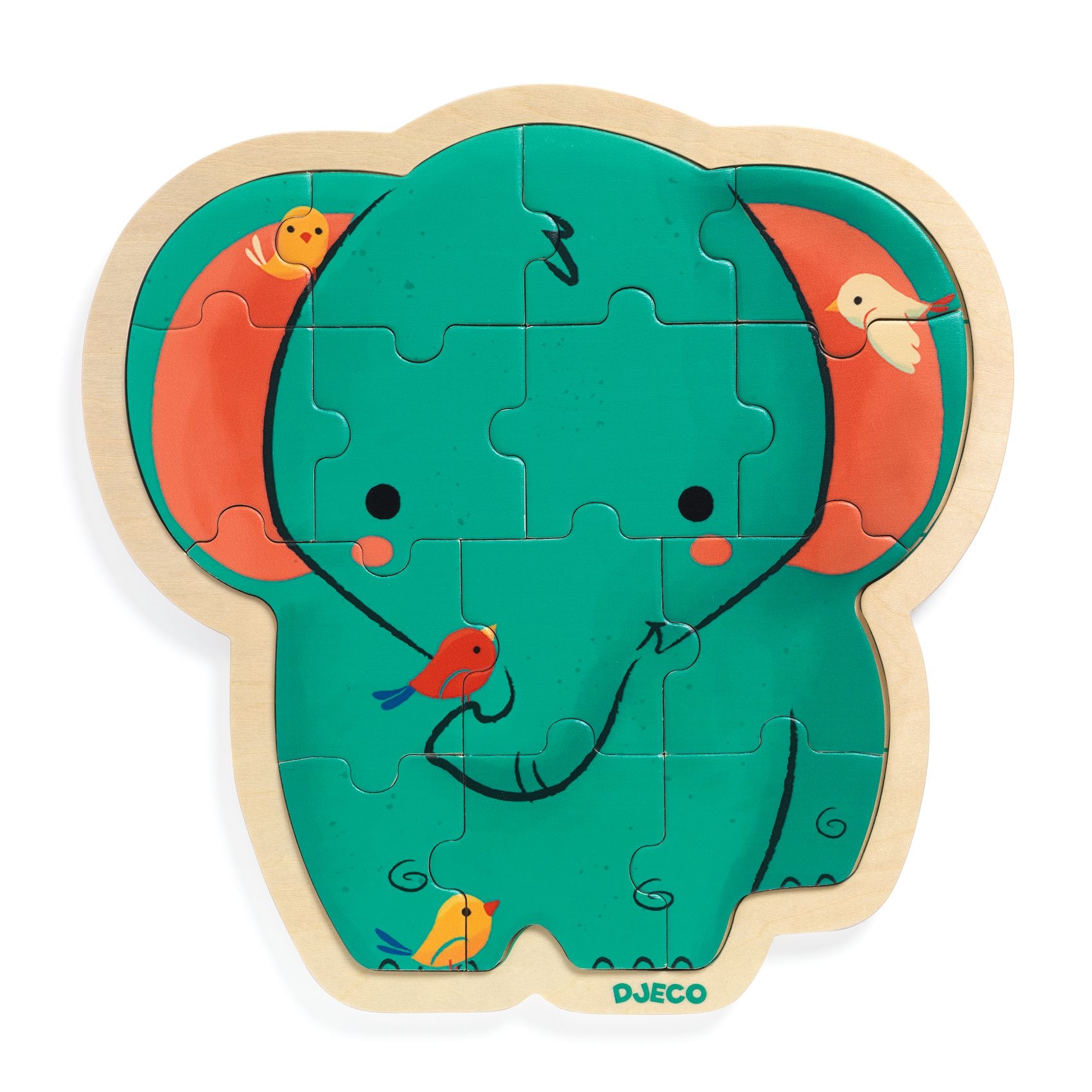 Fa puzzle - Elefánt, 14 db-os - Puzzlo Elephant - 0