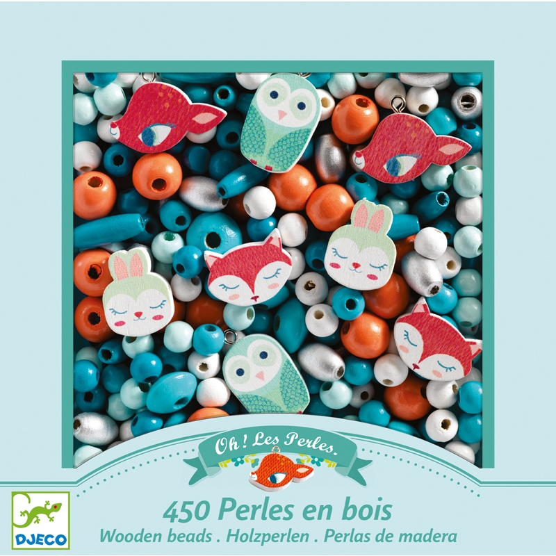 Fagyöngyök - Erdei állatkák - Wooden beads, small animals - 0