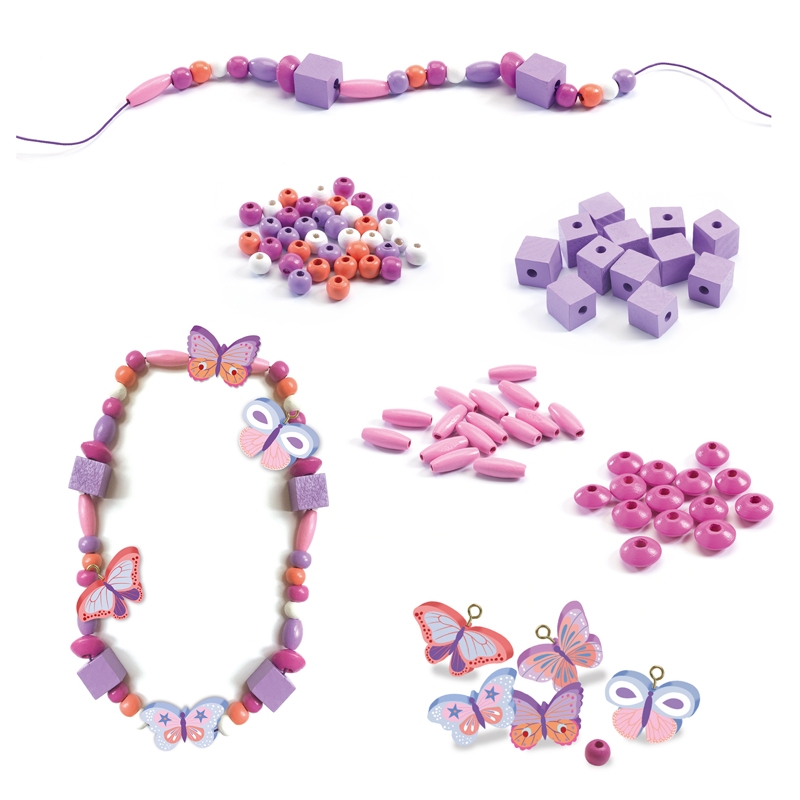 Fagyöngyök - Pillangók - Wooden beads, buterflies - 1