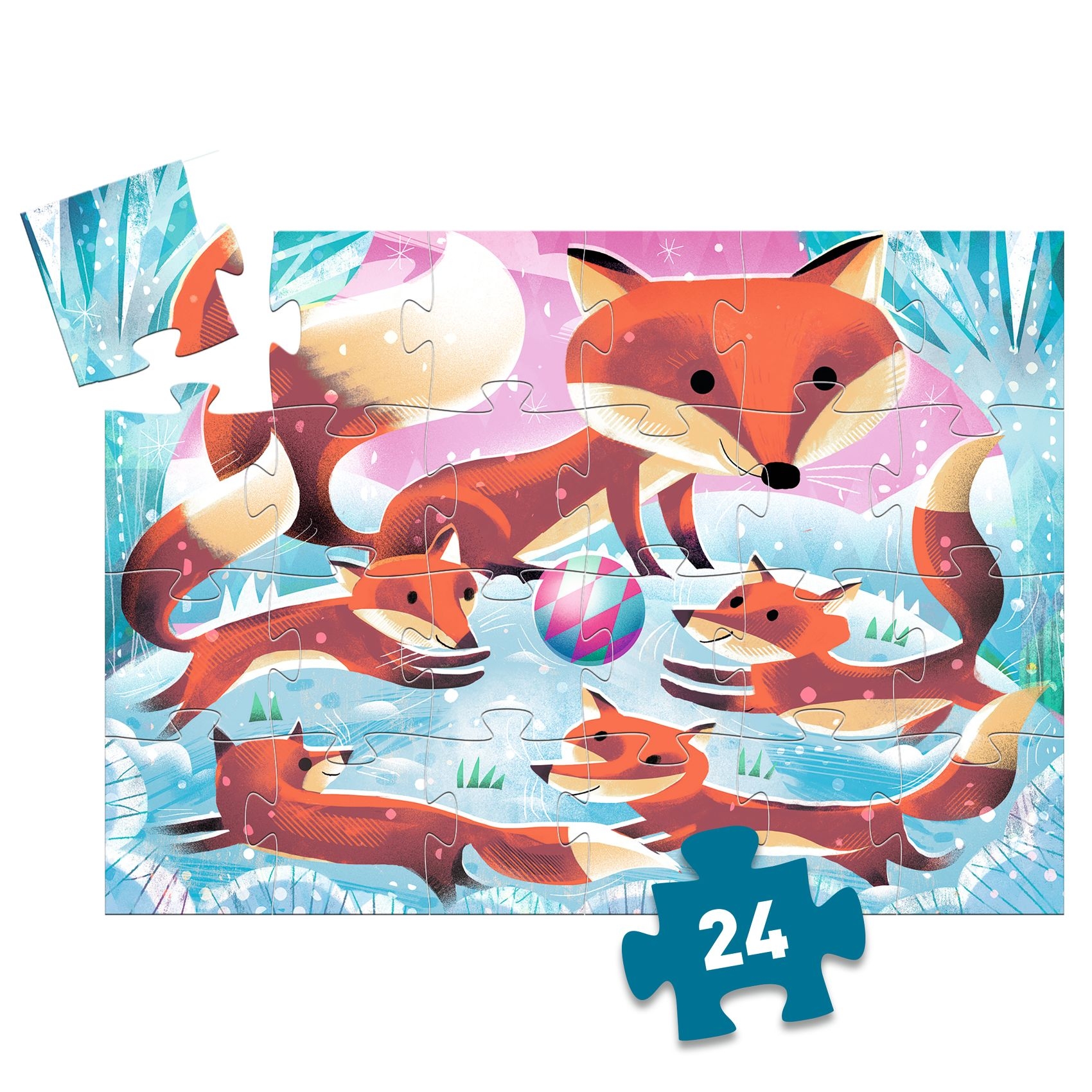 Formadobozos puzzle - Gyömbér a kis róka, 24 db-os - Ginger, little fox - 3