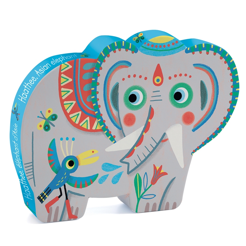 Formadobozos puzzle - Haathee és barátai - Haathee, Asian elephant - 24pcs - 0