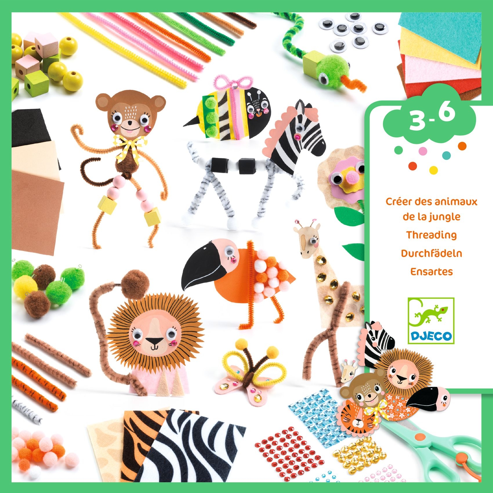 Kreatív készlet - Vadon élő állatok - Jungle Animal Creation Box - 0