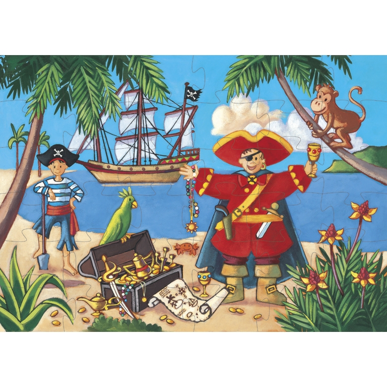 Formadobozos puzzle - Kalózok kincse - The pirate and his treasure - 1