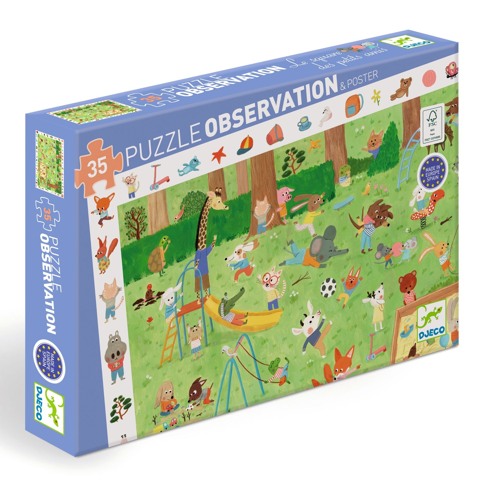 Megfigyeltető puzzle - Kisbarátok a kertben, 35 db-os - Little friends' garden - 35 pcs - FSC MIX - 0