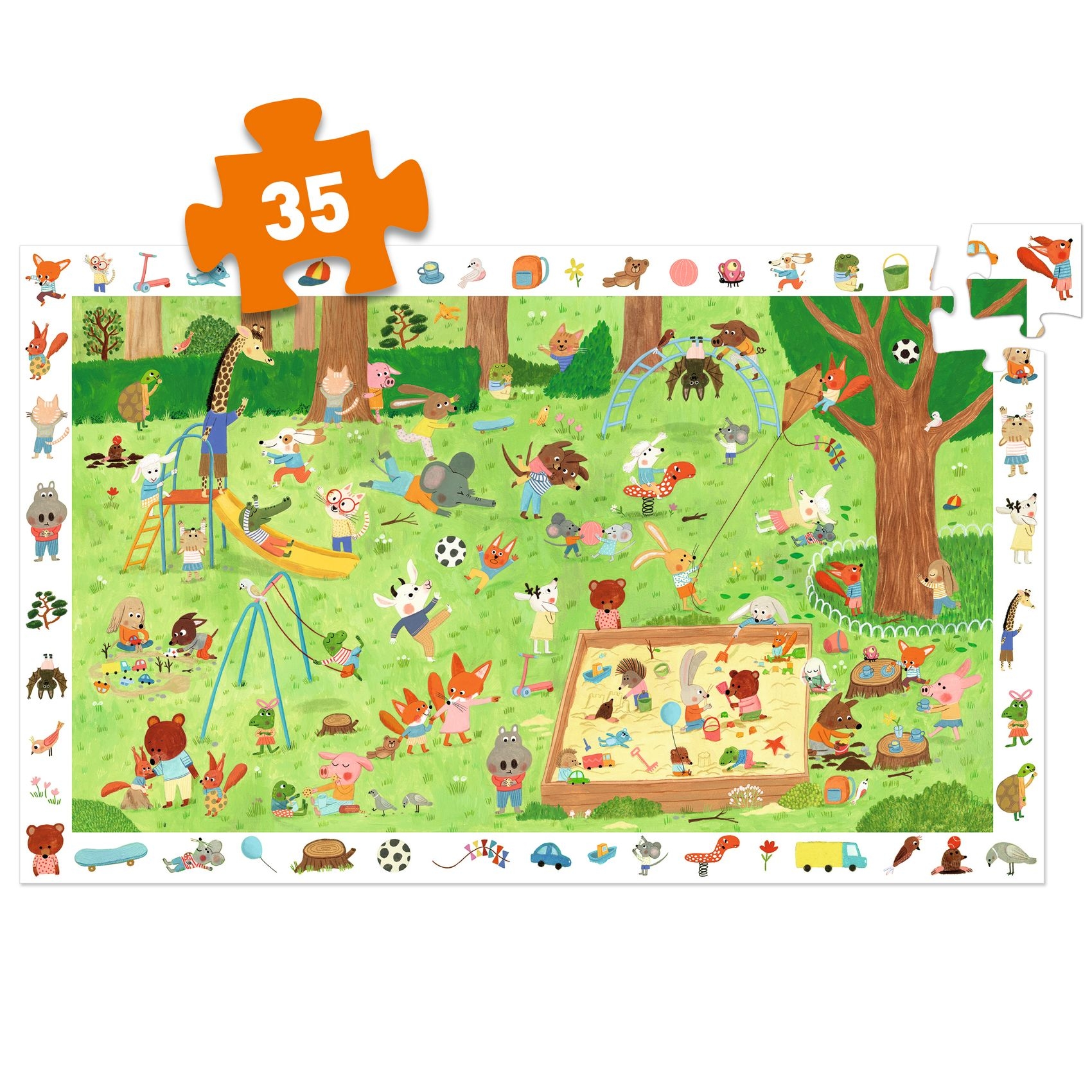 Megfigyeltető puzzle - Kisbarátok a kertben, 35 db-os - Little friends' garden - 35 pcs - FSC MIX - 3