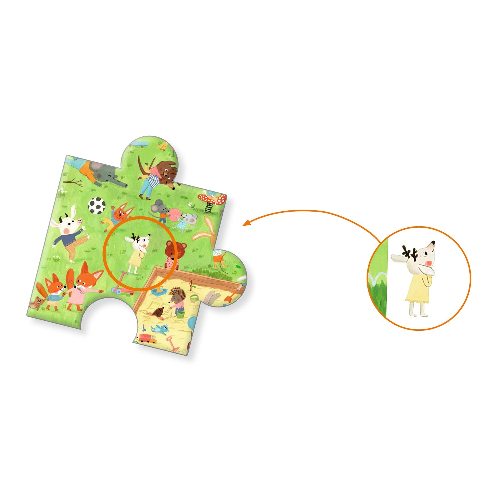 Megfigyeltető puzzle - Kisbarátok a kertben, 35 db-os - Little friends' garden - 35 pcs - FSC MIX - 4