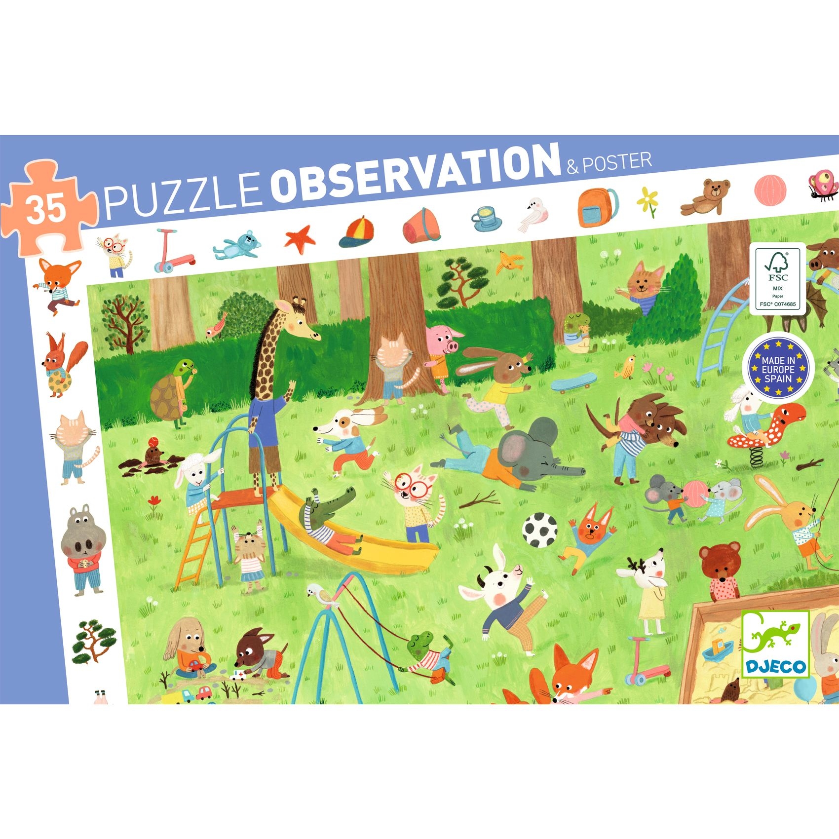 Megfigyeltető puzzle - Kisbarátok a kertben, 35 db-os - Little friends' garden - 35 pcs - FSC MIX - 5