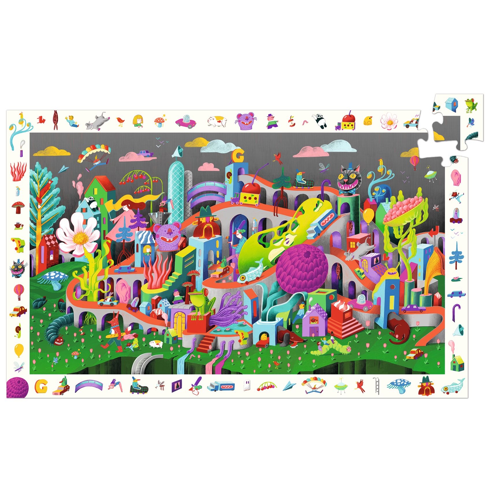 Megfigyeltető puzzle - Őrült város, 200 db-os - Crazy Town - 200 pcs - FSC MIX - 1