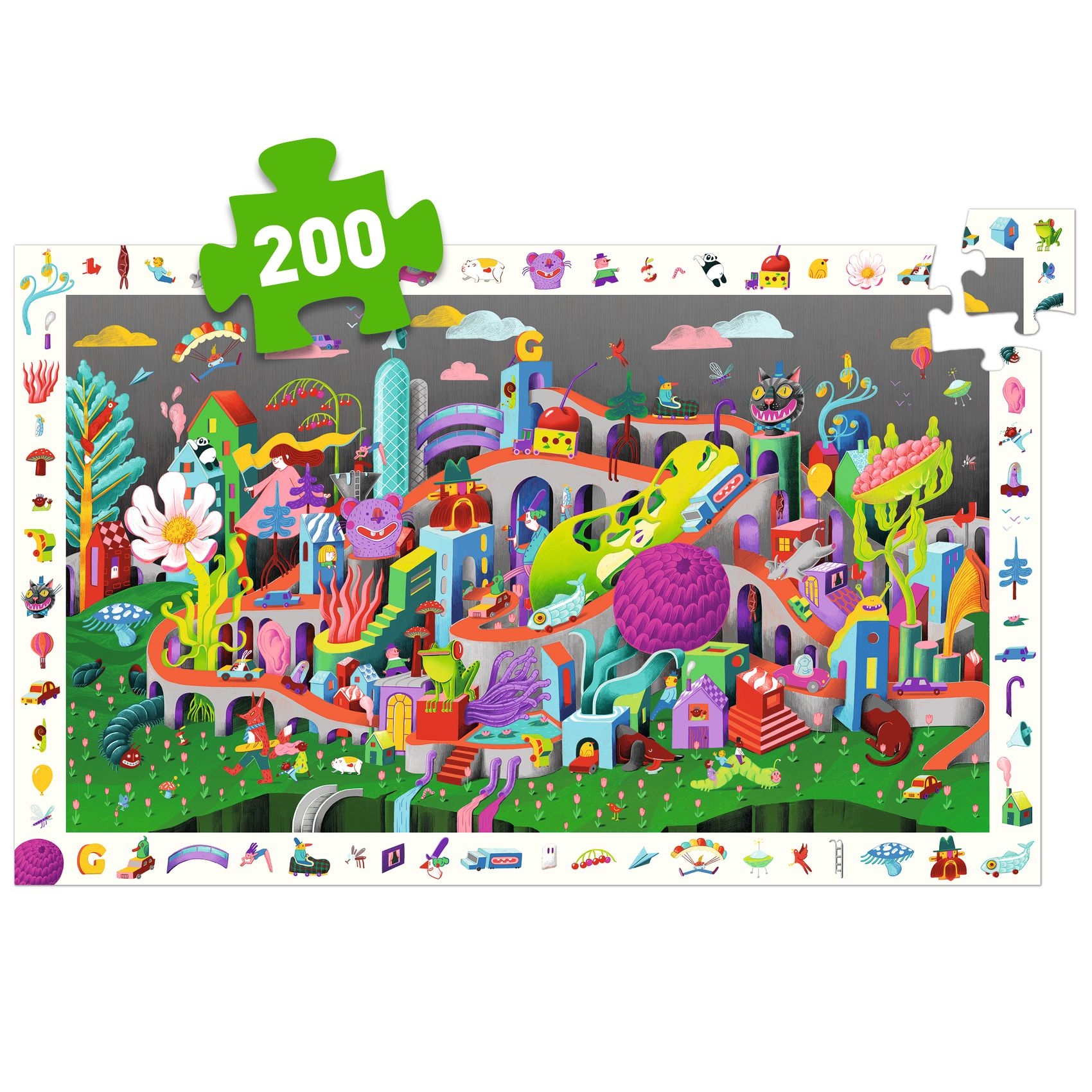 Megfigyeltető puzzle - Őrült város, 200 db-os - Crazy Town - 200 pcs - FSC MIX - 3