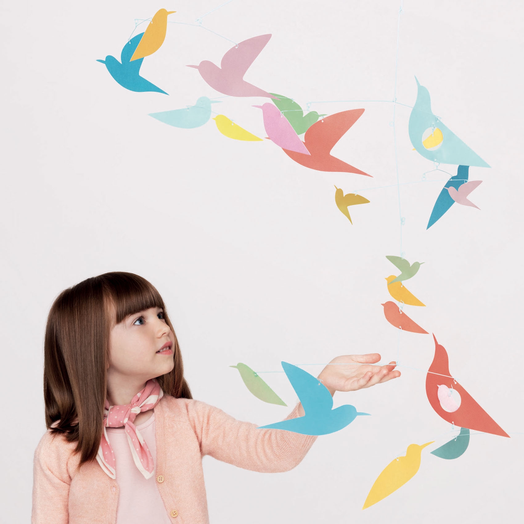 Szélmobil függődísz - Sokszínű madarak - Mobile Katsumi - Multicolored birds - 0
