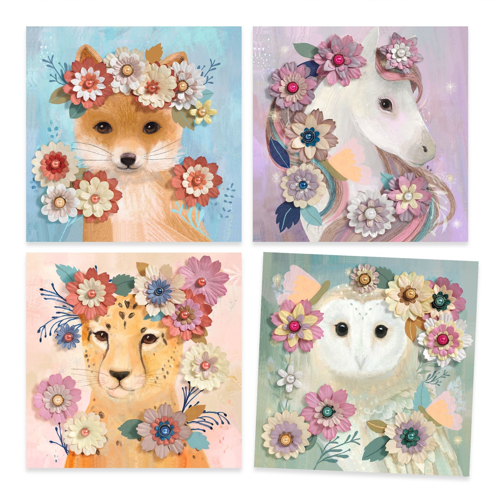 Művészeti műhely - Állatok virágokkal - Floral wreaths - 1