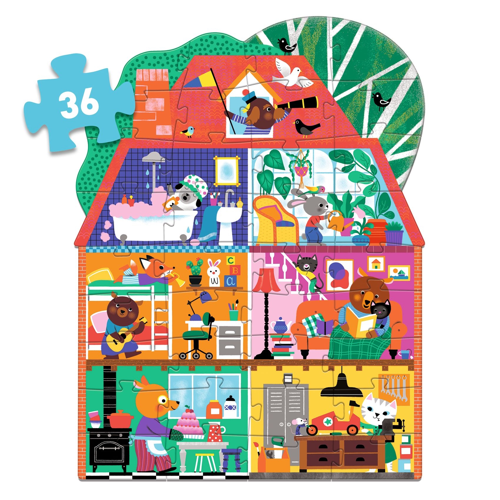 Óriás puzzle - A Kisbarátok Háza, 36 db-os - The Little Buddies' House - 1