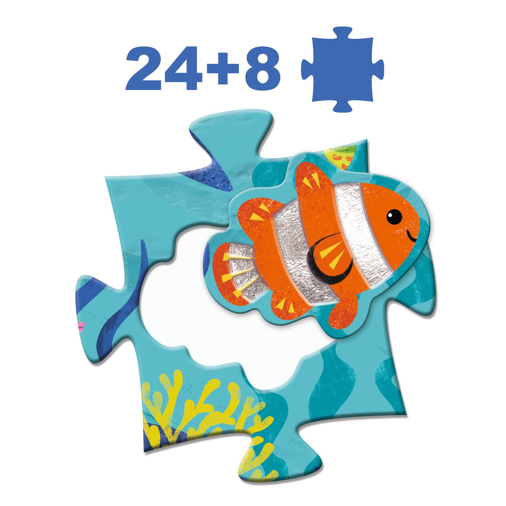 Óriás puzzle - Tengerlakók, 24+8 db-os - Taktilo sea - 6