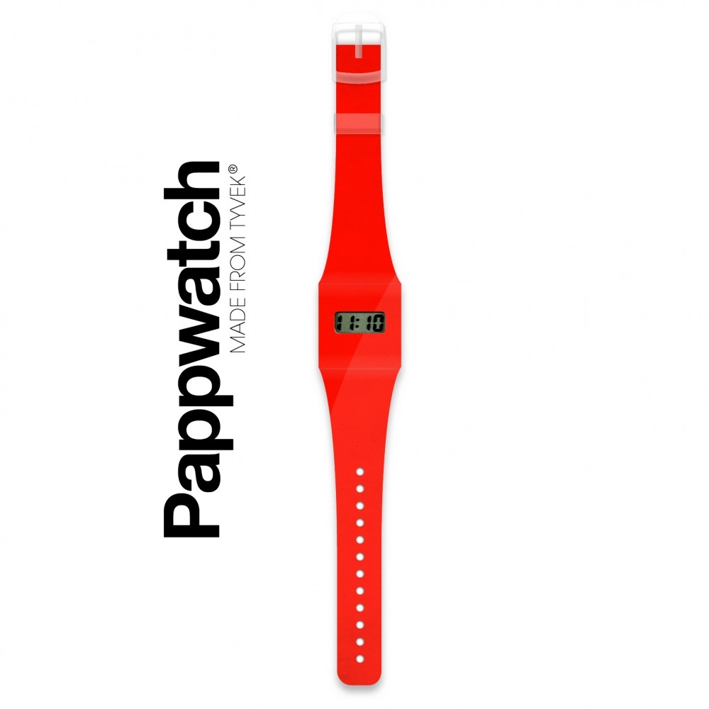 Papír karóra - ROT / NEON - Pappwatch - 1