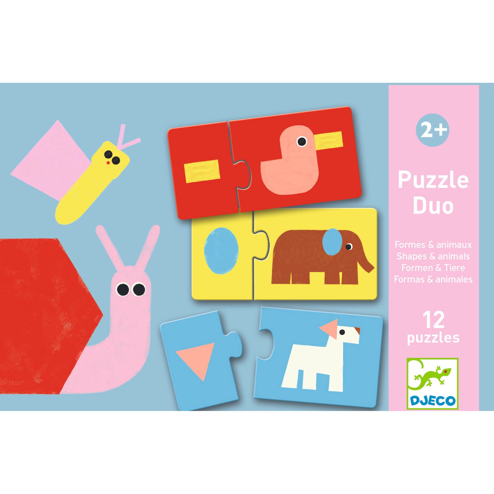 Párosító puzzle - Állati formák, 24 db-os - Shapes & Animals - 1