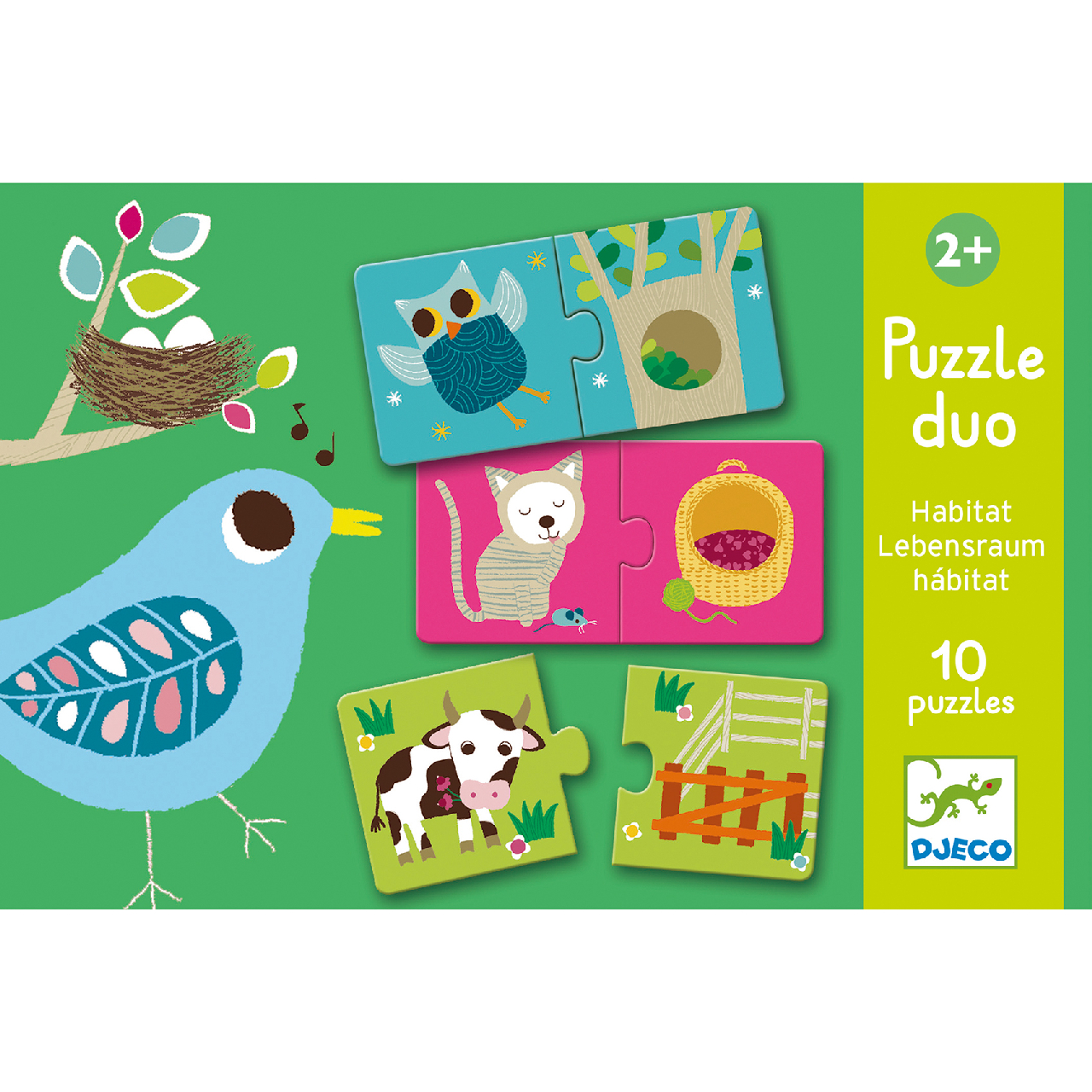 Párosító puzzle - Ki hol lakik, 20 db-os - Habitat - 1