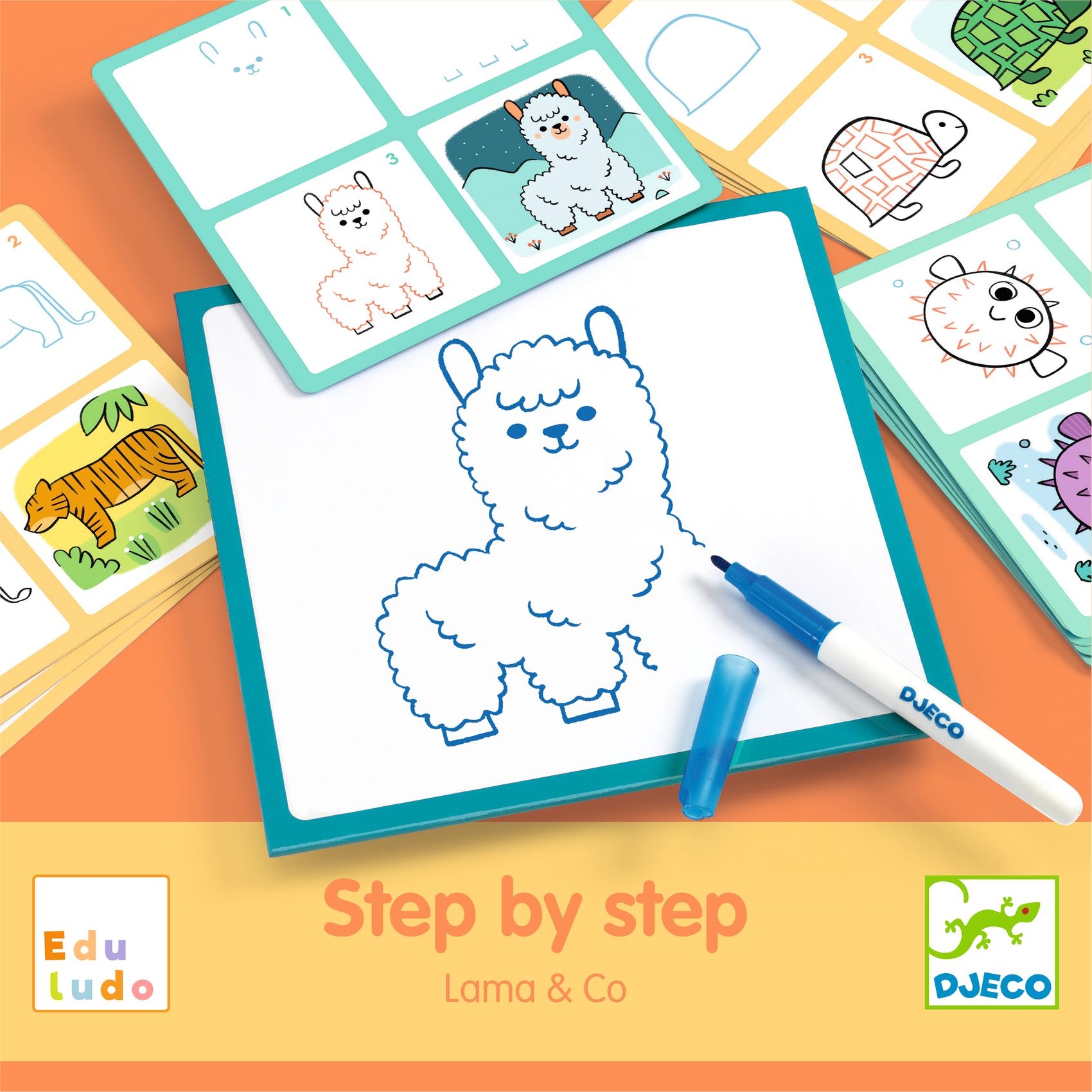 Rajzolás lépésről lépésre - Mintázat - Eduludo Step by Step Lama & Co - 0