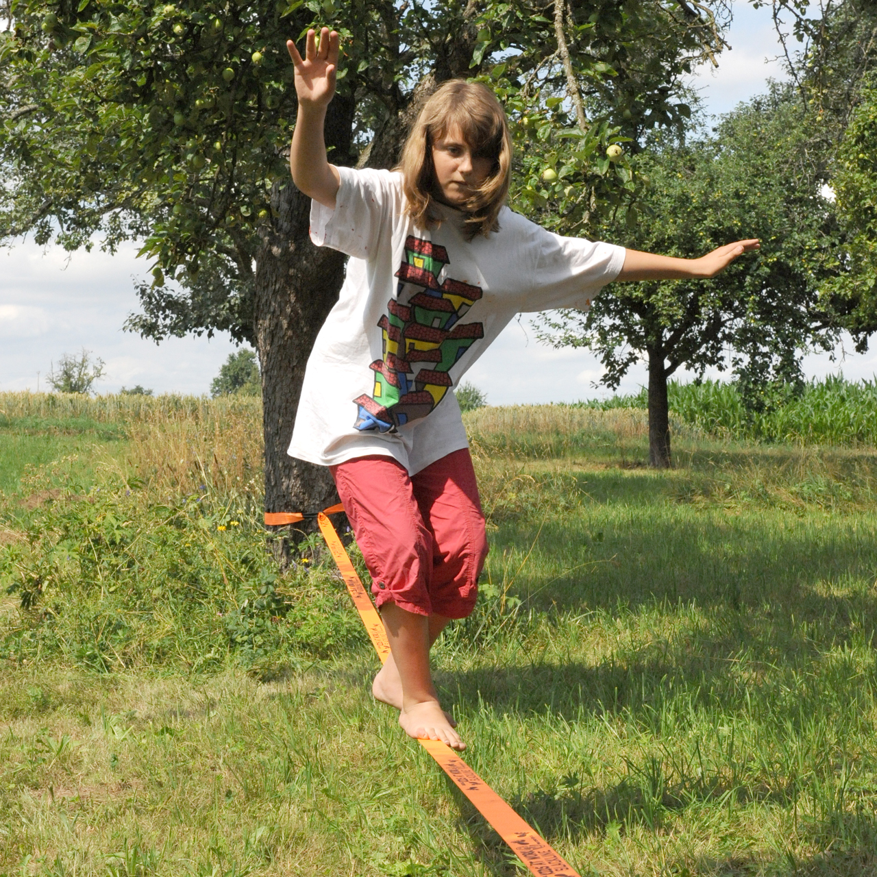 Slackline egyensúlyozó heveder spaniferrel - 17,5 m - 1