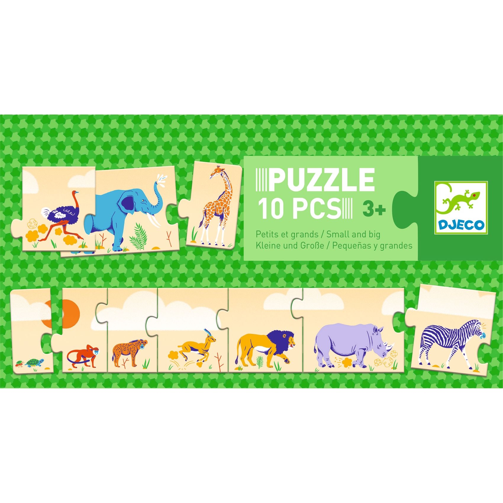 Sorozatkirakó puzzle - Kicsi és nagy, 10 db-os - Smal and big - 0