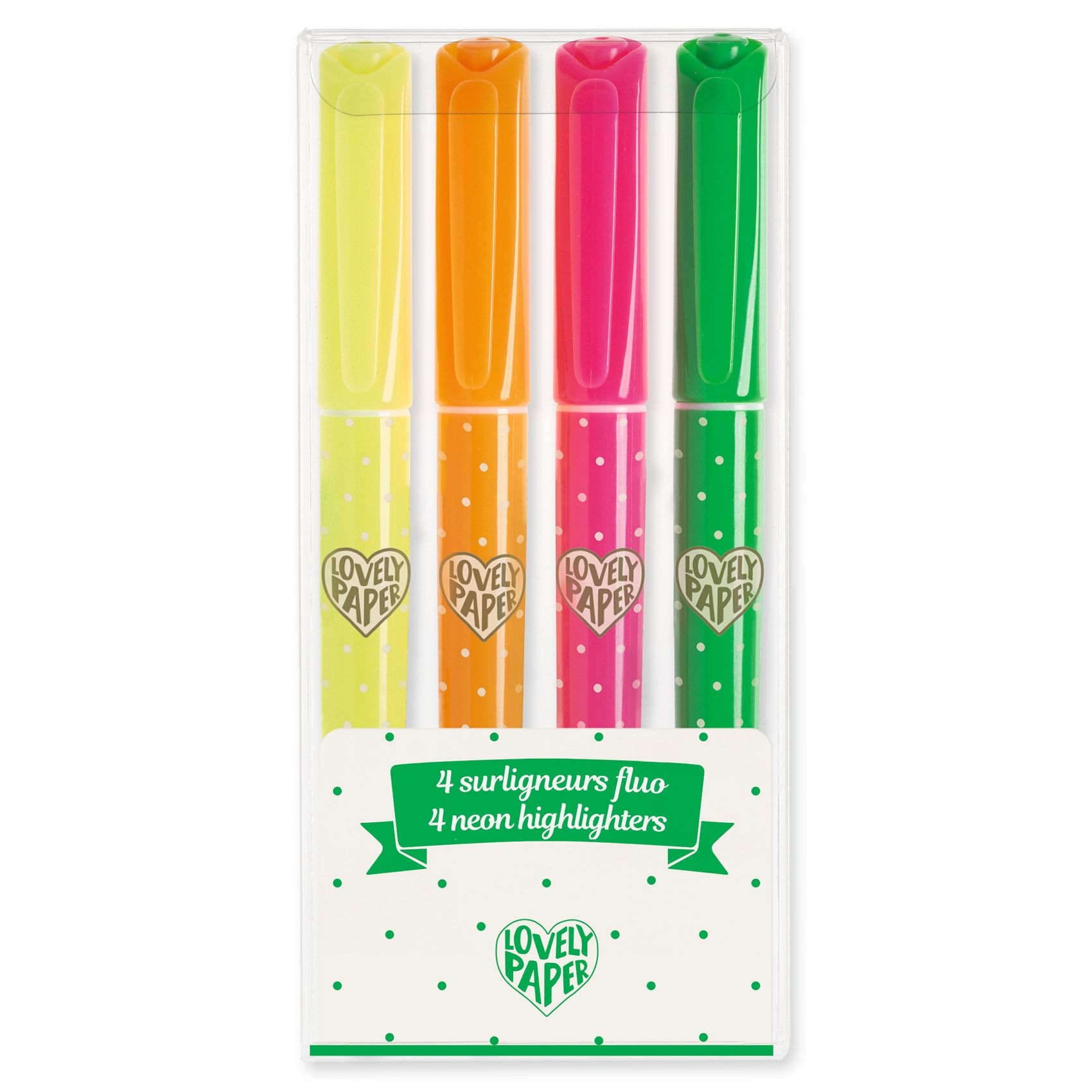 Szövegkiemelő toll készlet 4 neon színben - 4 neon highlighters - 0
