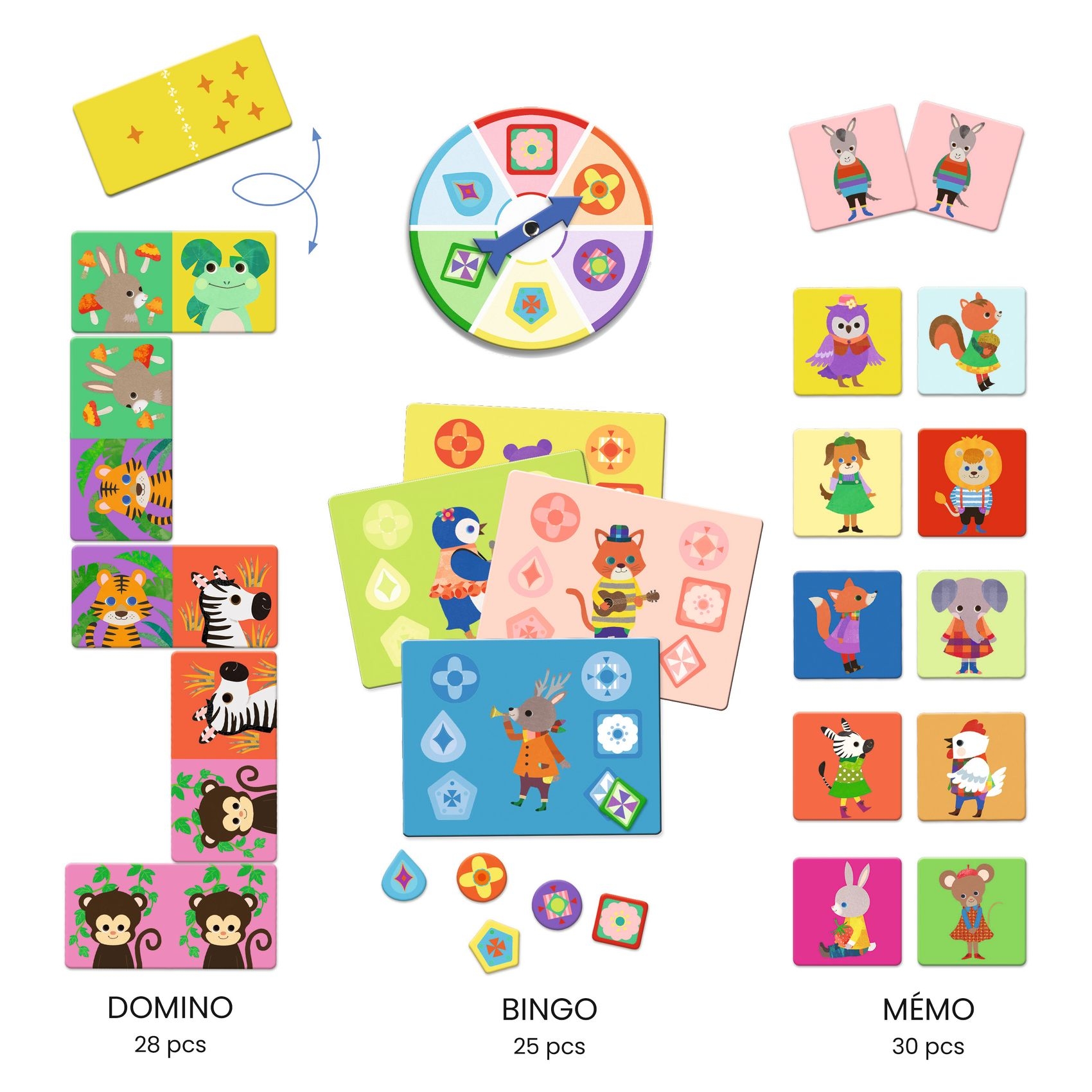 Társasjáték - Kis barátok bingo, memória, dominó - Little friends - 1