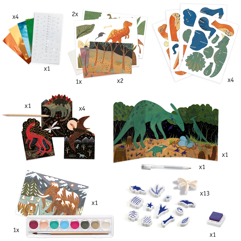 Kreatív műhely - 6 technika 1 dobozban - Dinoszauruszok világa - Dino Box - 1