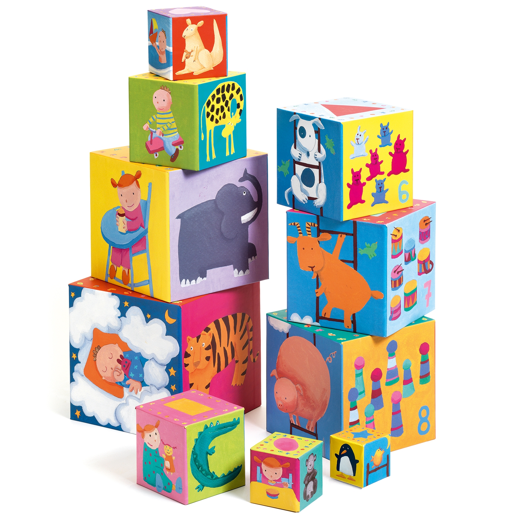 Toronyépítő kocka - Mulatságos építő - 10 funny blocks - 0