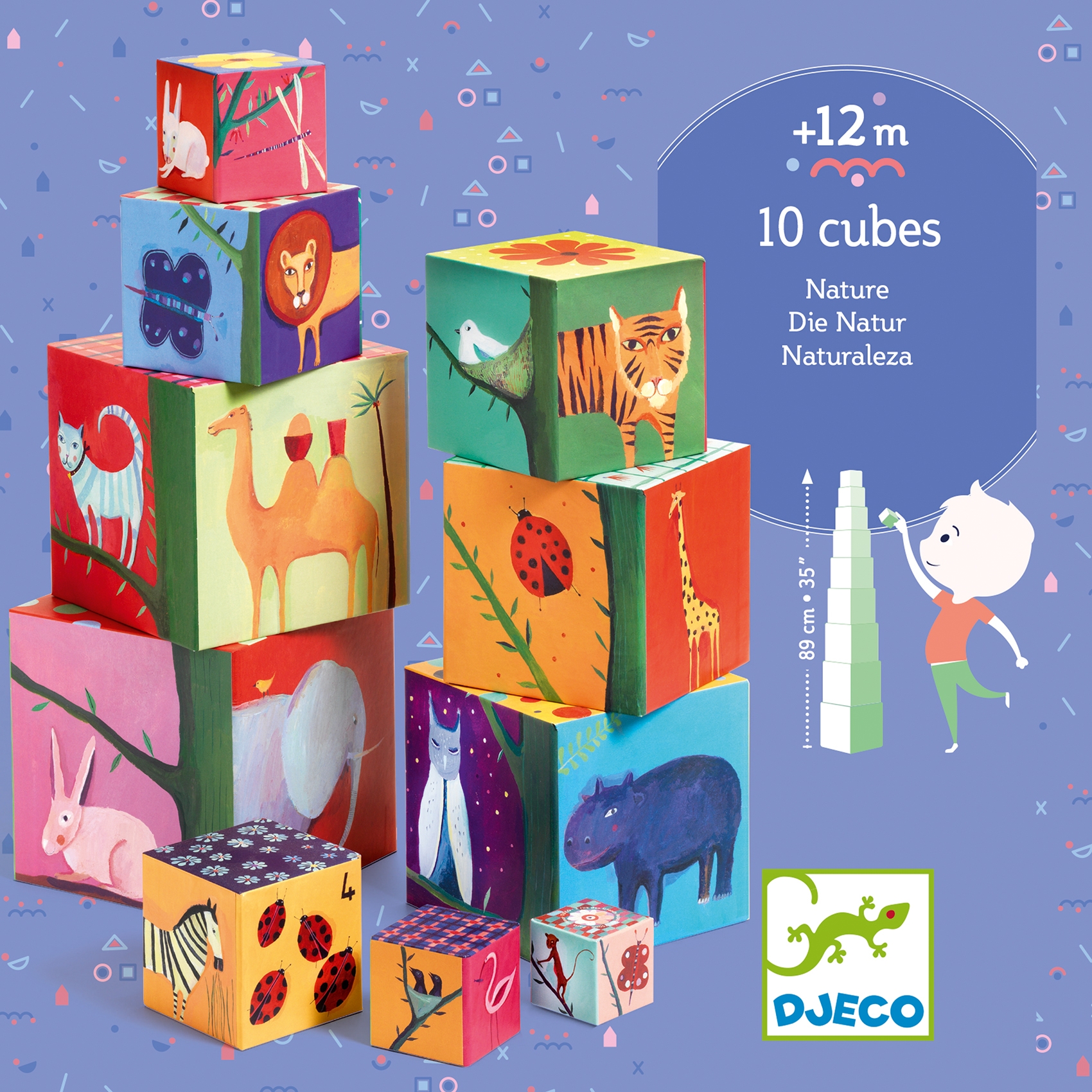 Toronyépítő kocka - Természet és állatok - 10 nature & animal blocks - 3