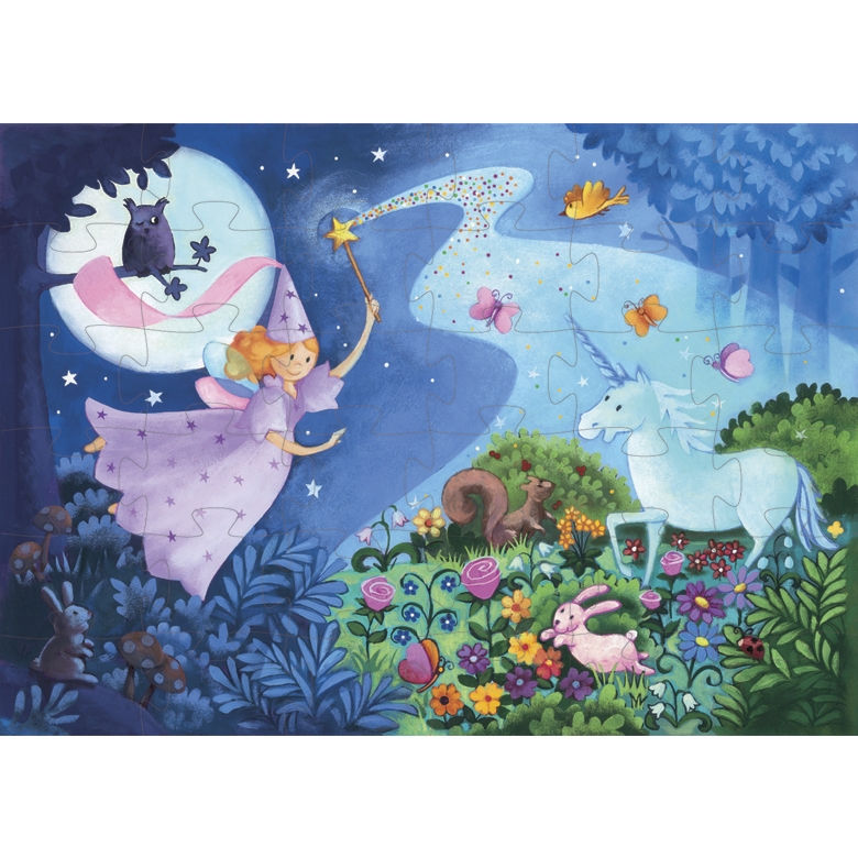 Formadobozos puzzle - Tündér és az egyszarvú - The fairy and the unicorn - 1
