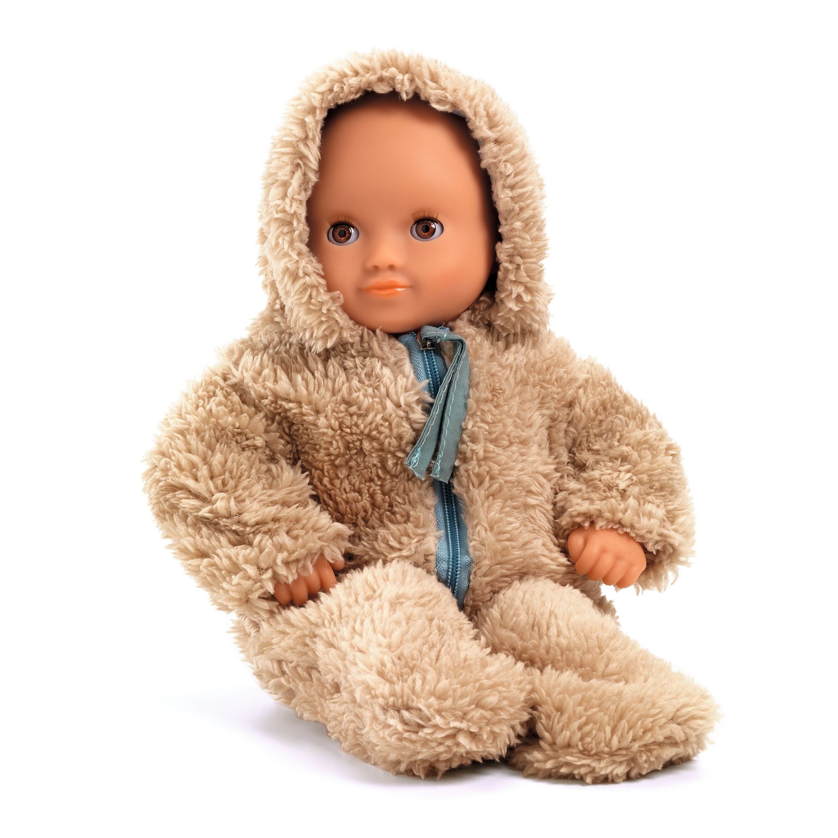 Játékbaba ruha - Tél, kapucsínó szín - Winter - 1