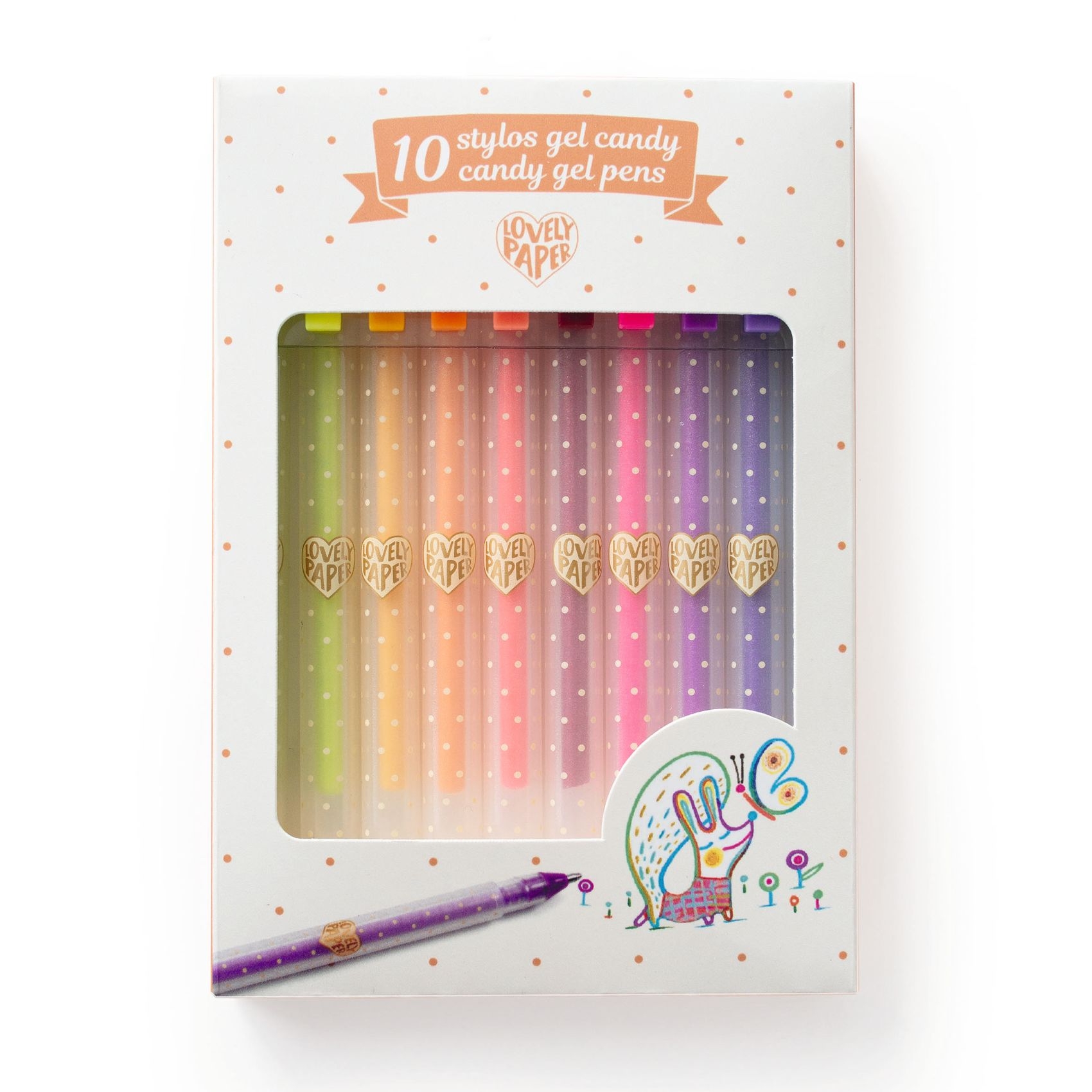 Zseléstoll készlet - 10 pasztell szín - 10 candy gel pens - 0